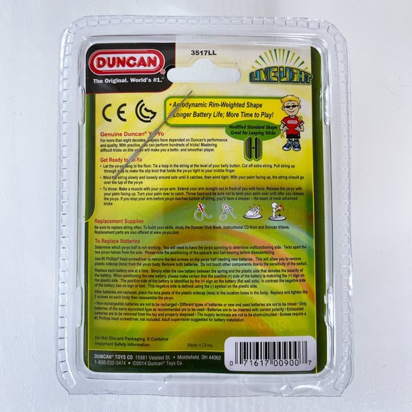 Duncan Toys Lime Light LED Light-Up Yo-Yo Beginner Level + Extra 5 Strings NEW - Picture 4 of 6